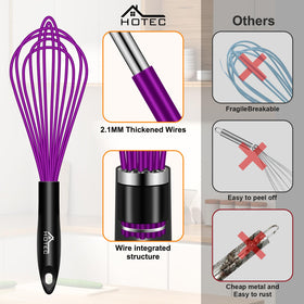 HOTEC 8.5-inch silicone whisk for eggs and pancake batter.