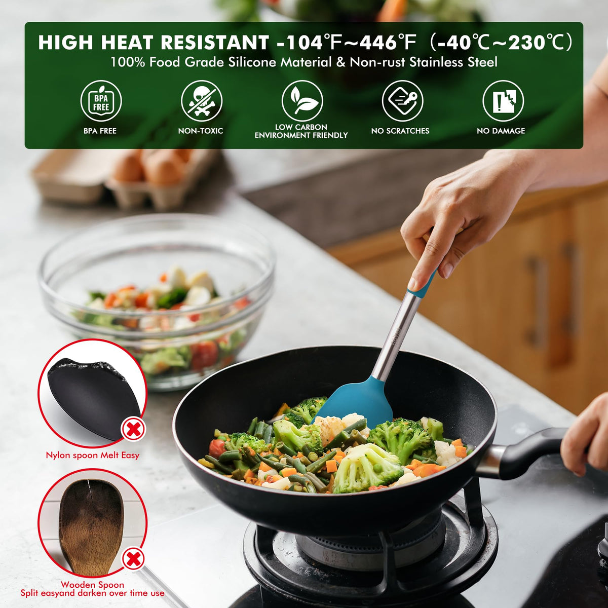 HOTEC basting brush with silicone bristles for even coating