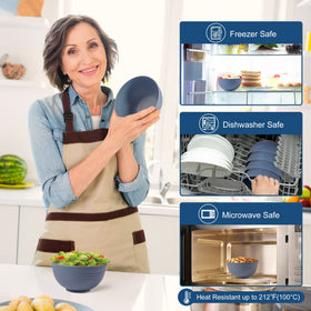 HOTEC bowls with dishwasher-safe icon, easy cleanup after meals.