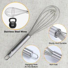 HOTEC dishwasher-safe whisk for quick cleanup after cooking.