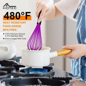 HOTEC ergonomic handle whisk helps reduce fatigue during long whipping sessions.