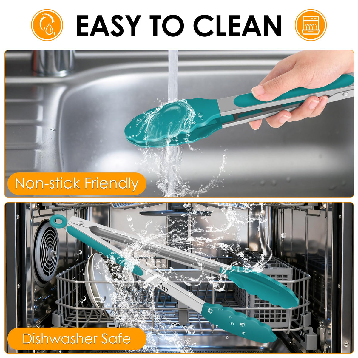 HOTEC tongs ideal for grilling corn and burgers with a stable grip.