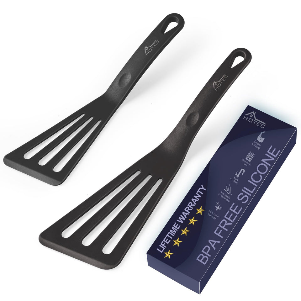 HOTEC large slotted fish turner spatula for flipping fish without scratching nonstick pans