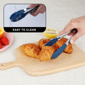 HOTEC mini silicone tongs durable kitchen tool for cheese veggies and bacon