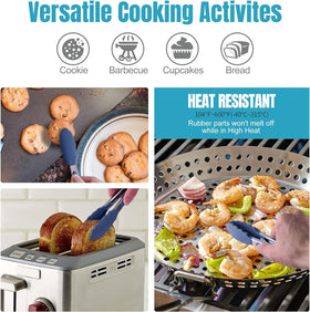 HOTEC mini silicone tongs locking mechanism simplifies storage after cooking