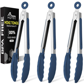 HOTEC mini silicone tongs silicone-tips ideal for delicate salads and light appetizers