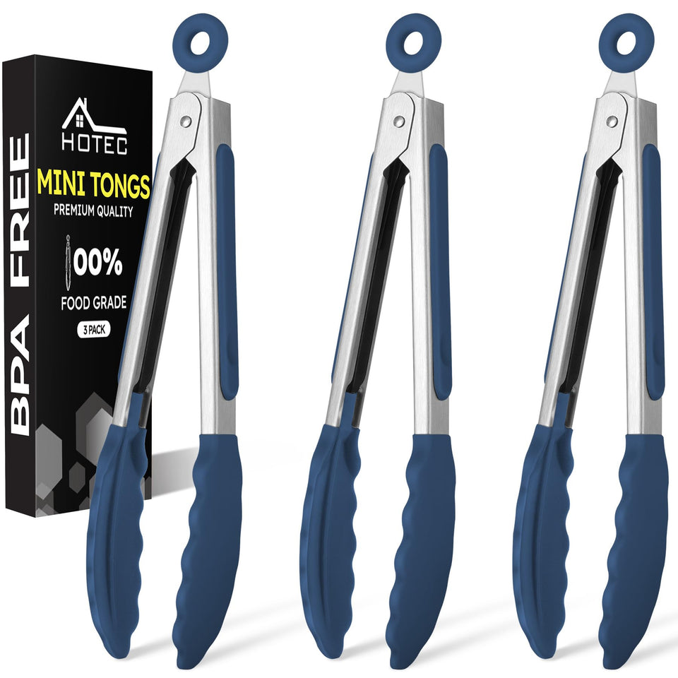 HOTEC mini silicone tongs silicone-tips ideal for delicate salads and light appetizers