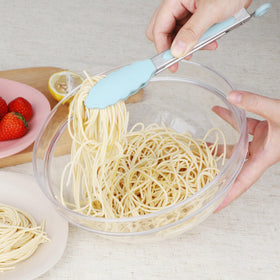 Hotec mini silicone tongs blue safe for nonstick cookware