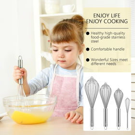 HOTEC mini whisk 6.7-inch ideal for small bowls and precise whisking.