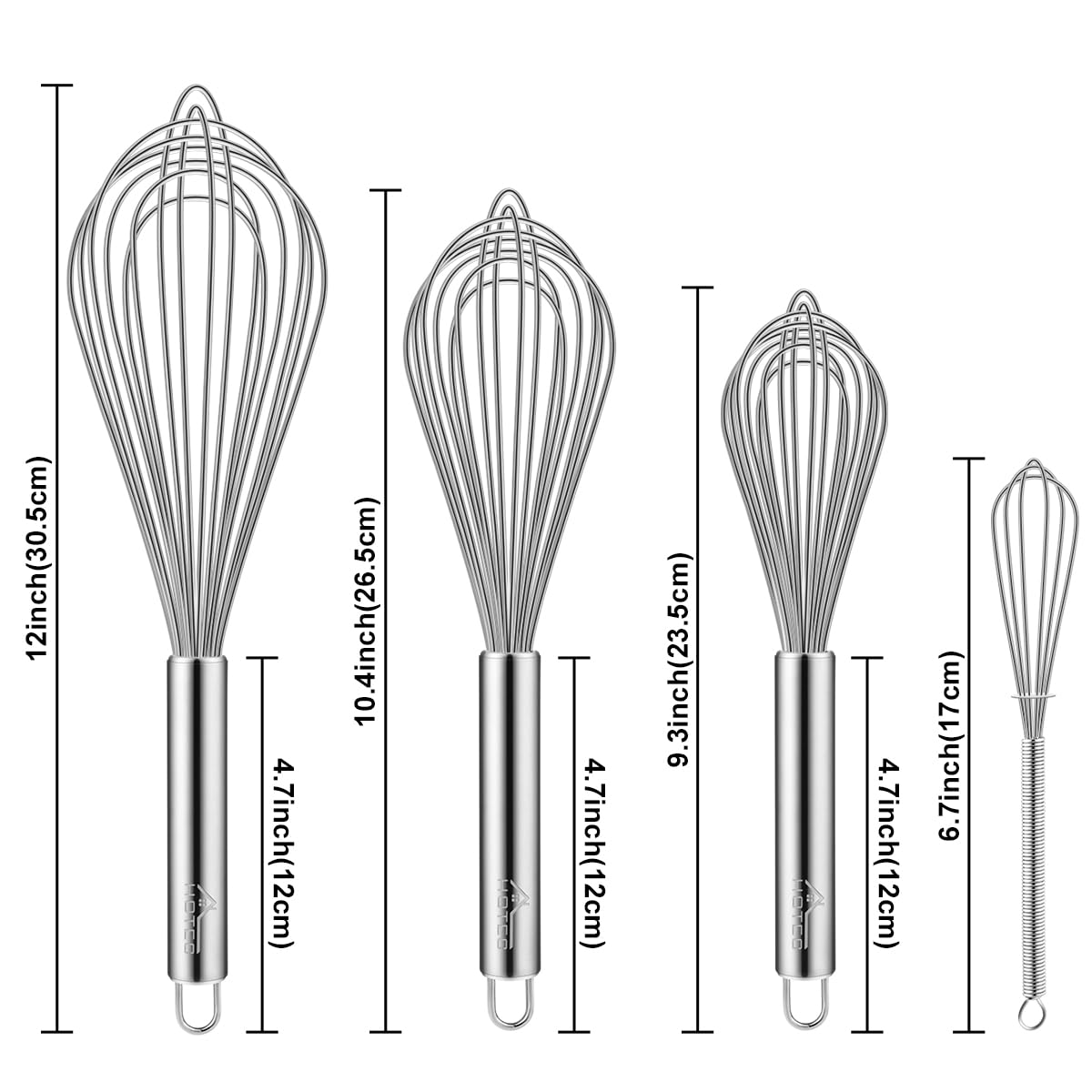 HOTEC multi-purpose kitchen tool for eggs, creams, sauces, and batters.