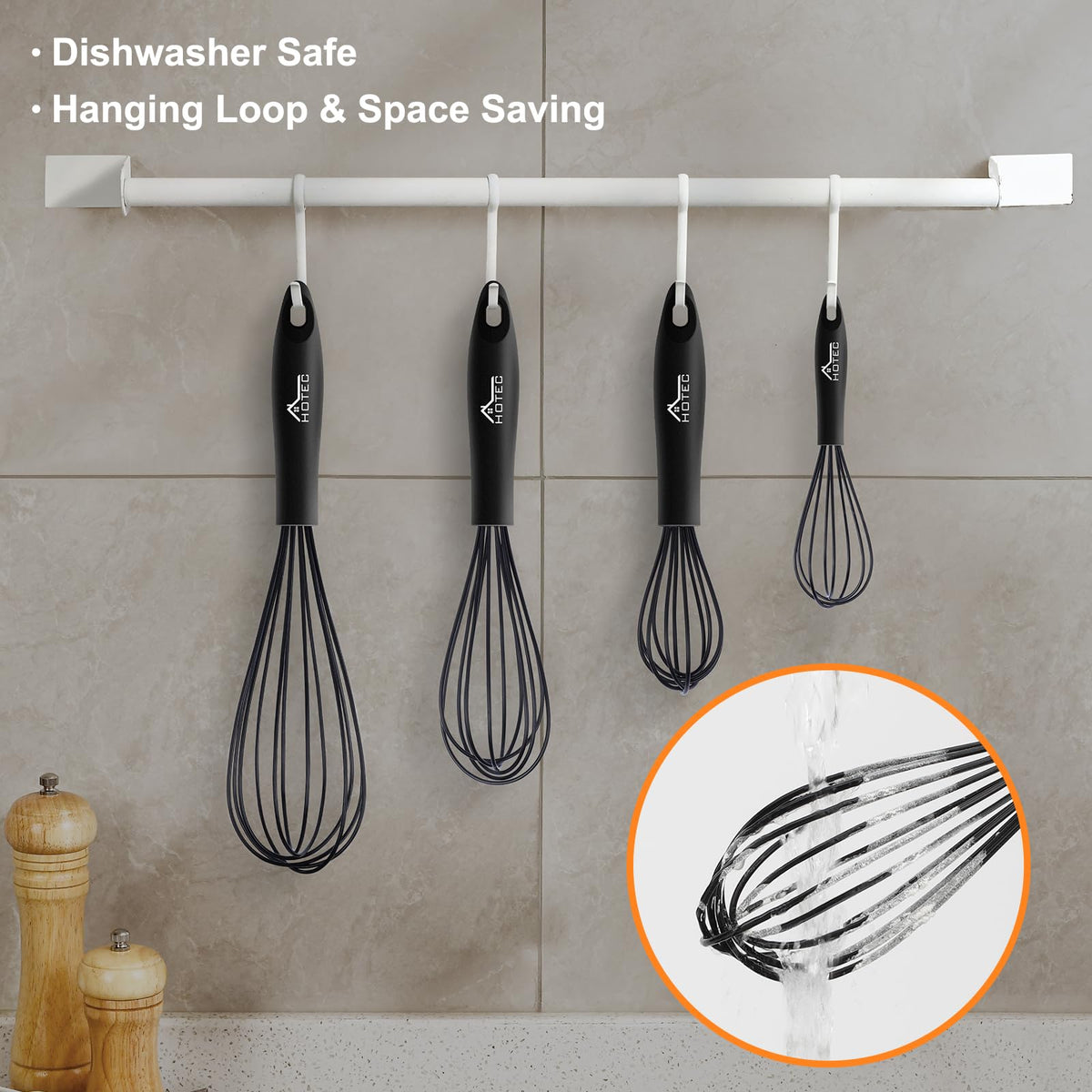 HOTEC non-scratch silicone coating protects non-stick cookware