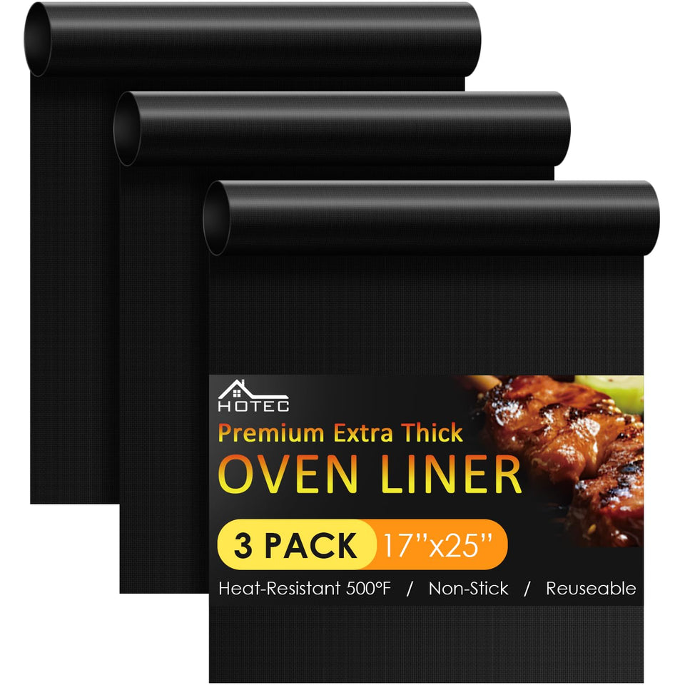 HOTEC oven liner bottom catches spills for easy cleanup after cooking.