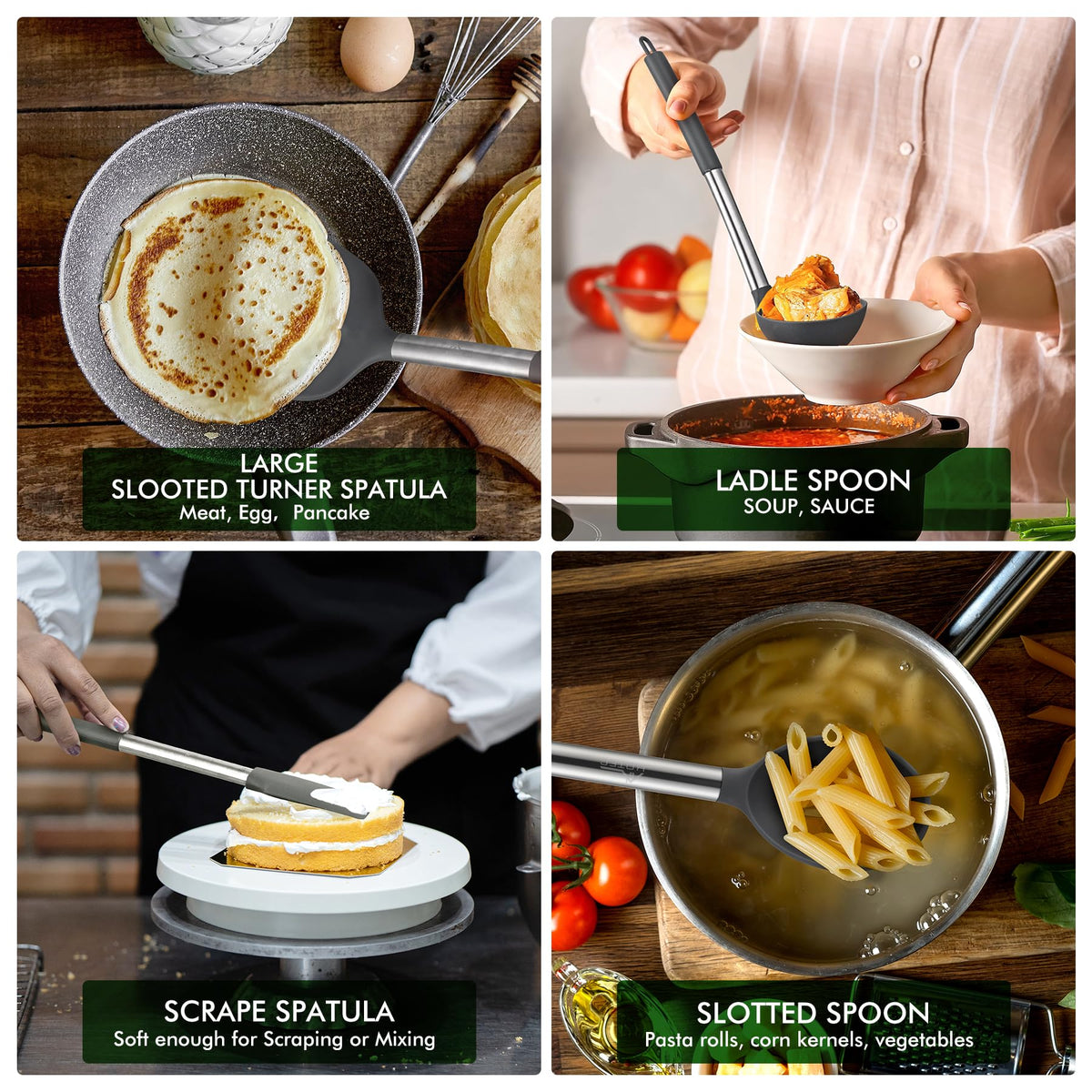 HOTEC pasta server ideal for serving pasta without scratching cookware