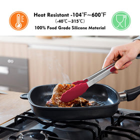 Hotec Premium 9-inch locking tongs with silicone tips for versatile flipping
