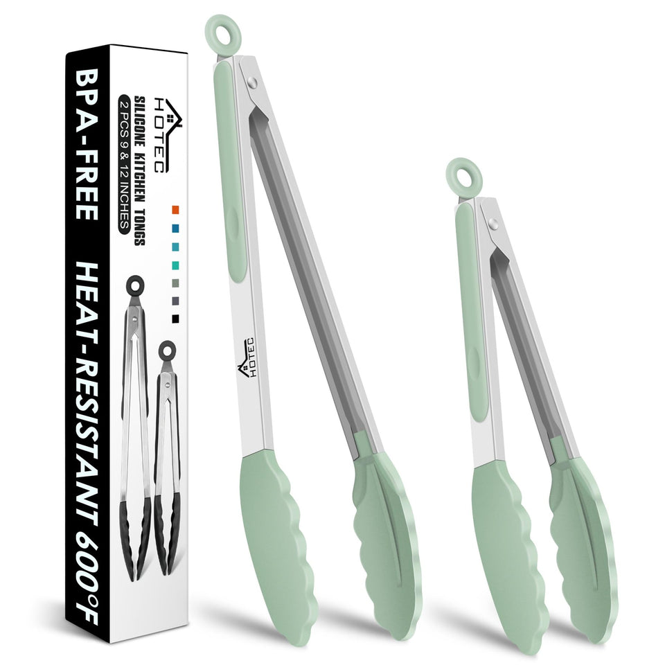 Hotec premium stainless steel locking tongs nine-inch for precise flipping