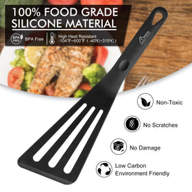 HOTEC silicone spatula set with flexible edges protecting nonstick cookware