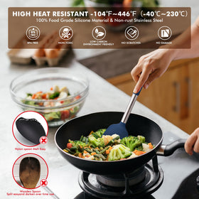 HOTEC silicone spatulas protect nonstick pans during cooking.