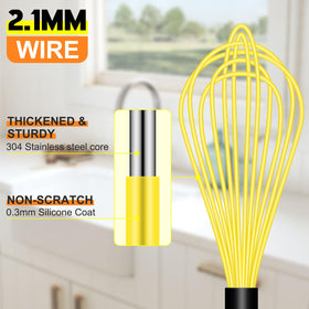 HOTEC 8.5-inch silicone whisk ideal for small bowls and dressings.
