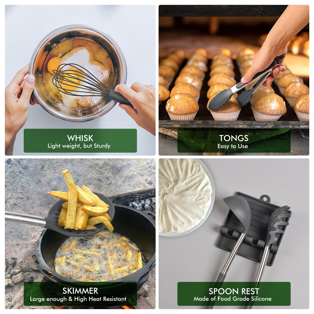 HOTEC slotted spatula draining liquids smoothly during cooking
