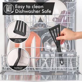 HOTEC soft-handle spatula provides comfortable grip during long cooking sessions