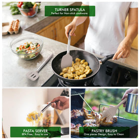 HOTEC silicone spoon rest protects countertops and keeps utensils tidy.