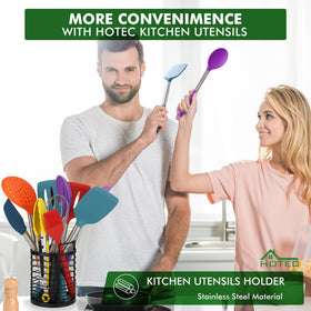 HOTEC stainless steel utensil holder neatly organizes tools