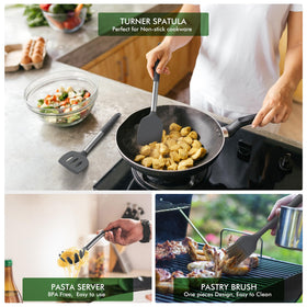 HOTEC whisk and basting brush with heat-safe silicone heads
