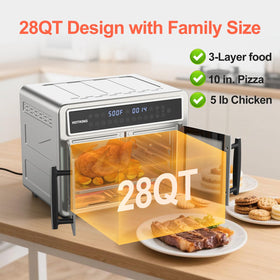 HotKing 500°F convection heat delivers fast, even browning and crisp edges.