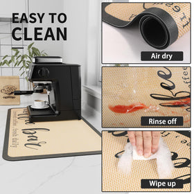HotLive coffee mat anti-slip rubber back keeps cups secure during use.