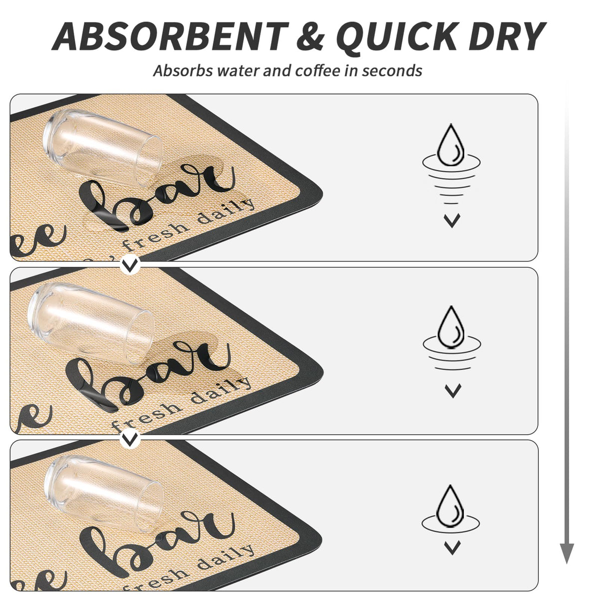 HotLive coffee mat stain-hiding surface keeps counters cleaner after coffee and milk.