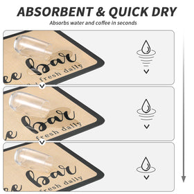 HotLive coffee mat stain-hiding surface keeps counters cleaner after coffee and milk.