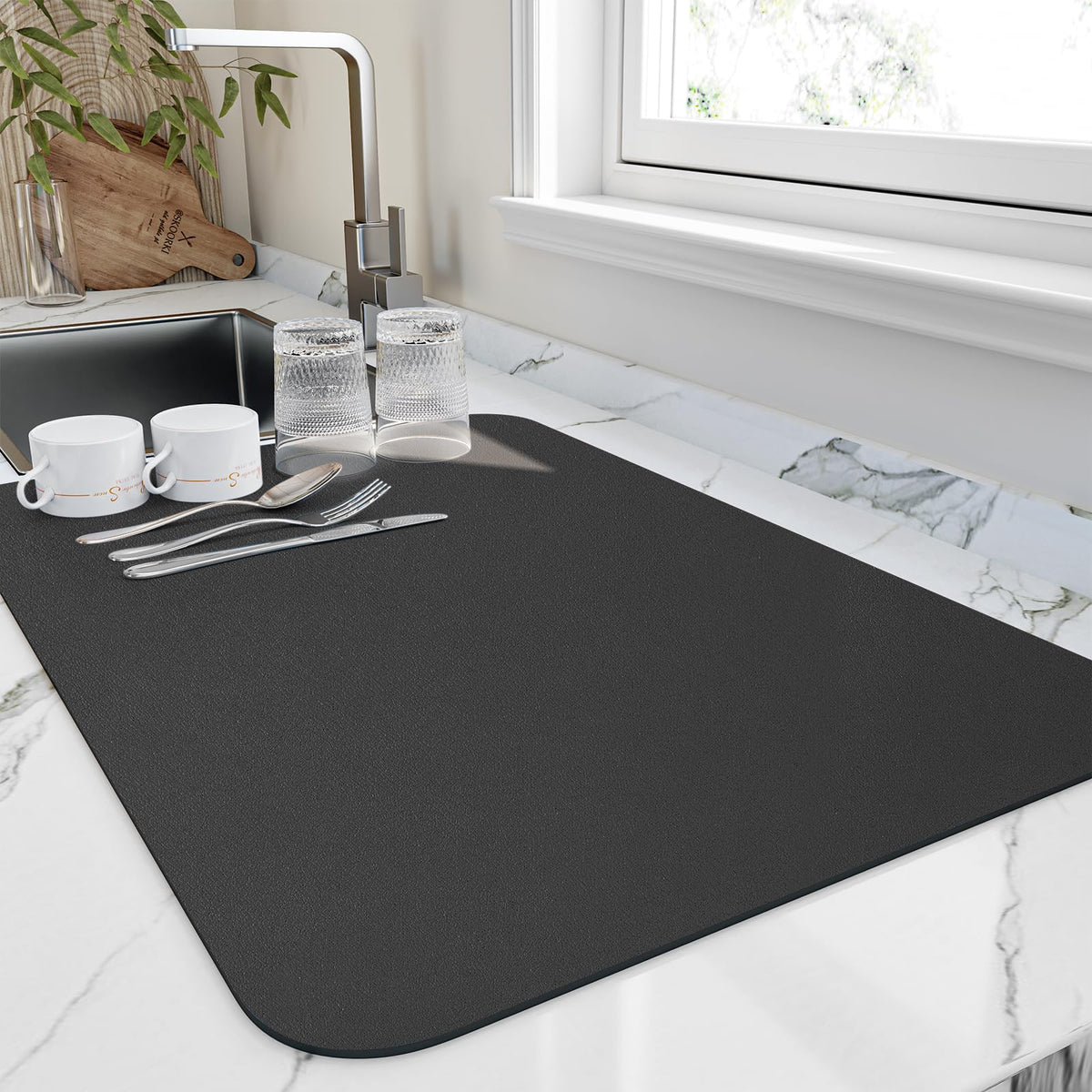 HotLive dish drying mat with high absorption for fast kitchenware drying