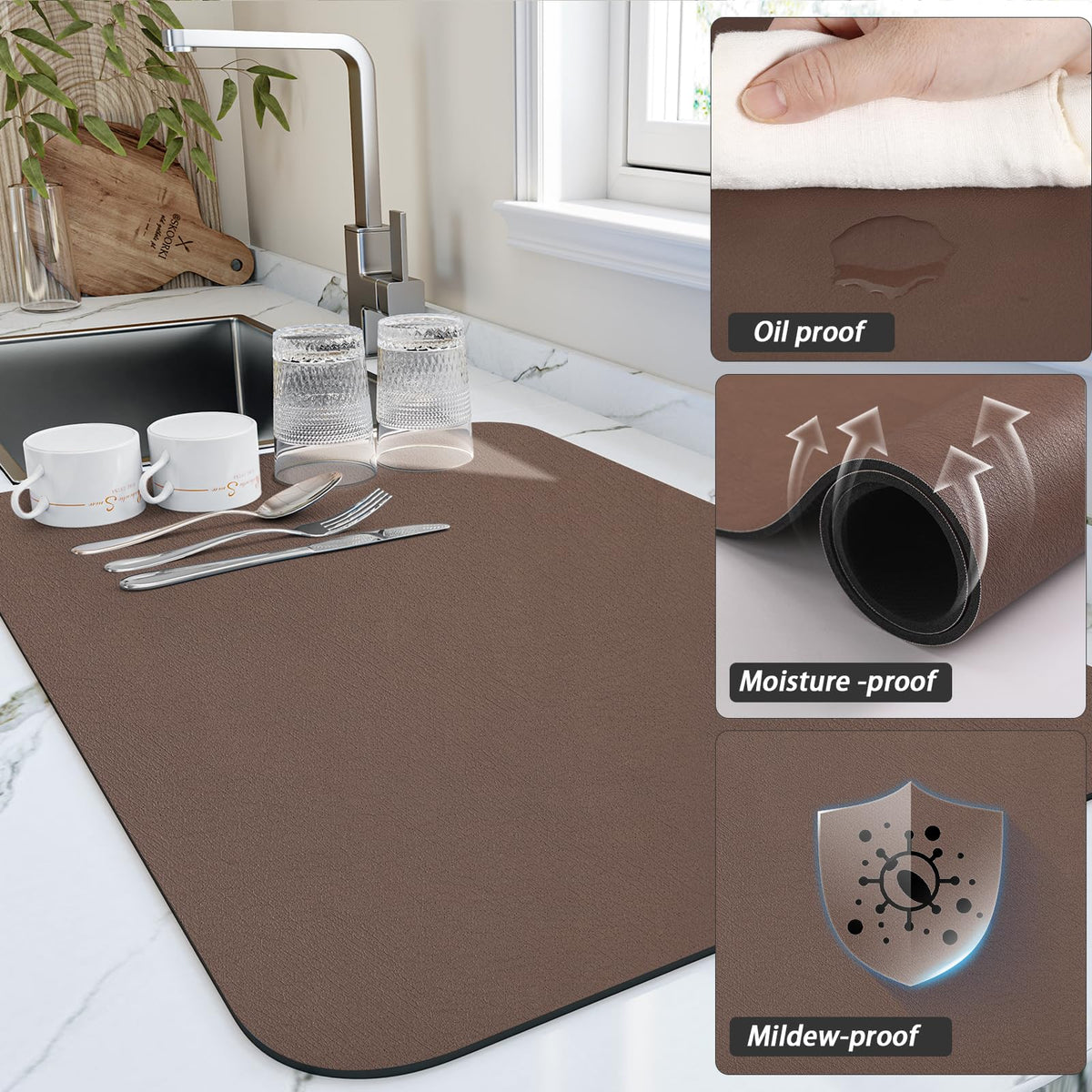 HotLive dish-drying-mat-durable-tear-resistant protects dishes and lasts through heavy use.