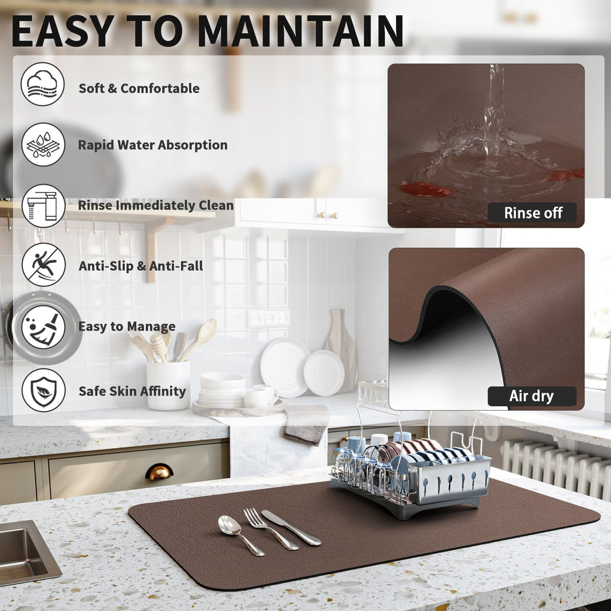 HotLive dish-drying-mat-multiuse-size-18x24 suitable for kitchens, bars, and more.