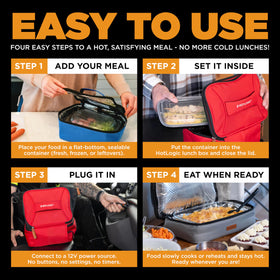 HOTLOGIC Mini set up in car to provide warm meals on the go