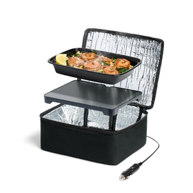 HOTLOGIC Mini heated lunch box front view showing compact design for on-the-go meals