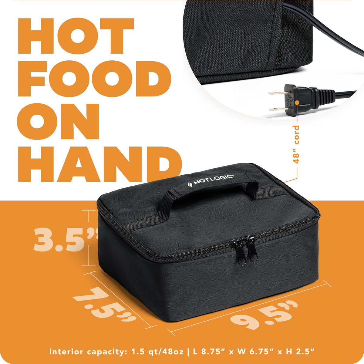 HotLogic Mini lunch box fits diverse containers, from glass to plastic.