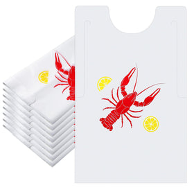 Hotop crawfish bib pattern with red crustacean print for seafood feasts.