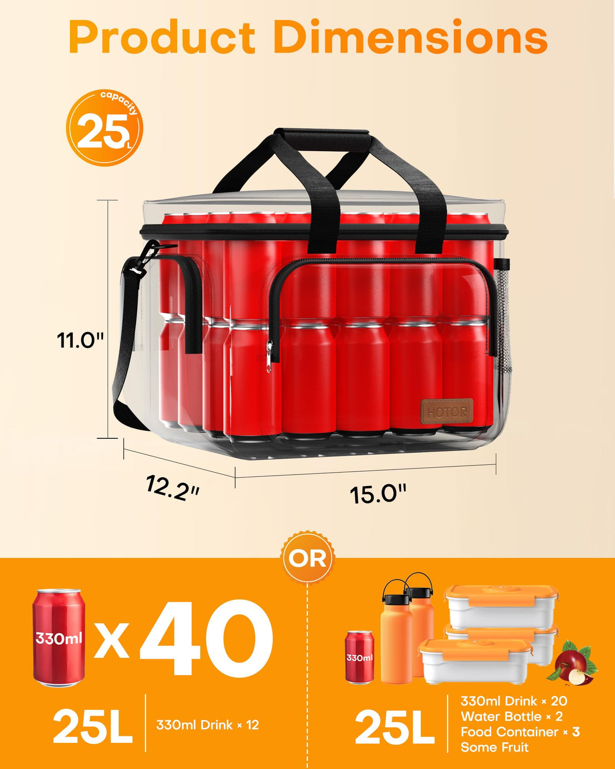 HOTOR leak-proof liner prevents spills during transit.