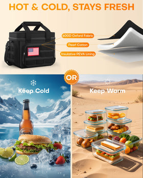 HOTOR lunch box side pocket adds extra space for utensils and napkins.