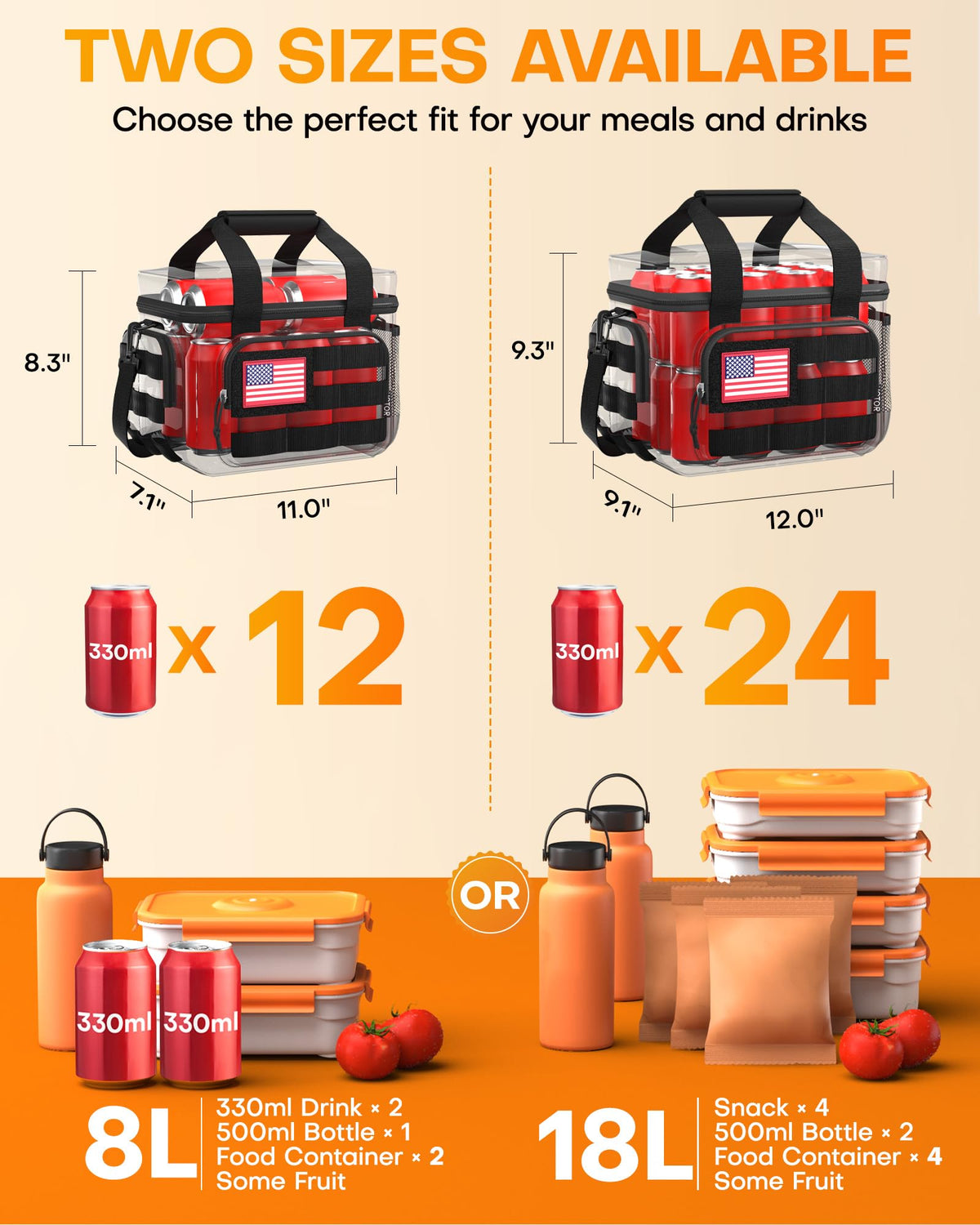 HOTOR lunch box water-resistant material protects contents in light rain.