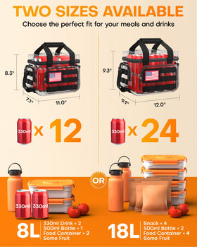HOTOR lunch box water-resistant material protects contents in light rain.