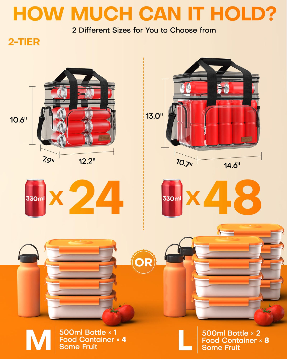 HOTOR lunch box inner mesh pocket organizes utensils and snacks neatly.