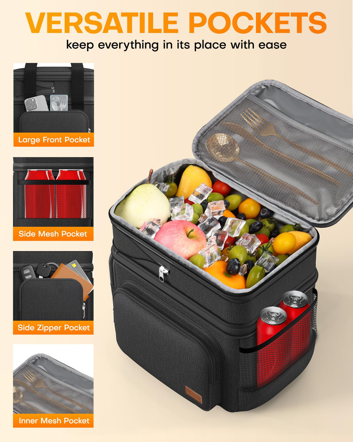 HOTOR lunch box leakproof lining prevents spills during transit.