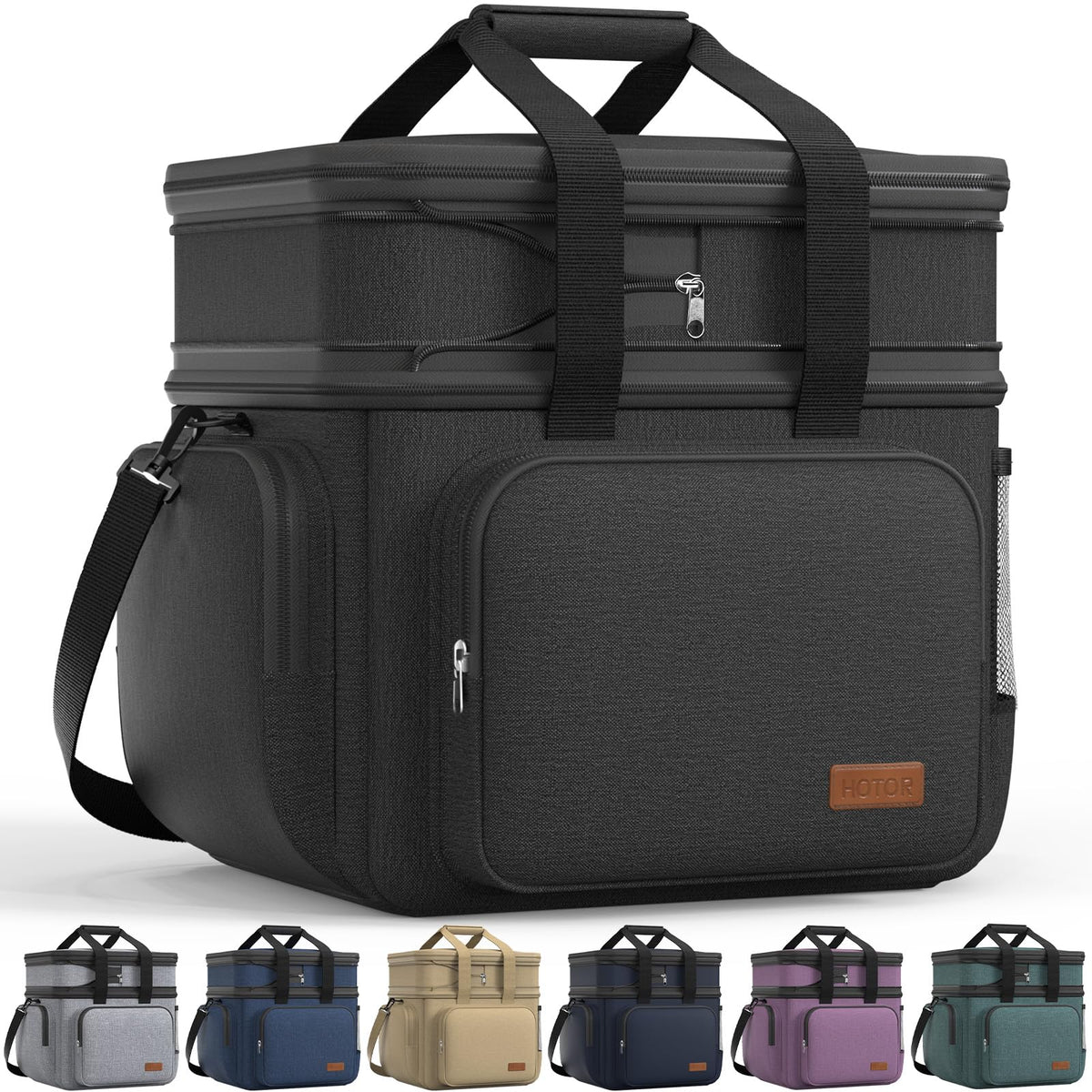 HOTOR lunch box top handle for easy one-handed carrying during commutes.