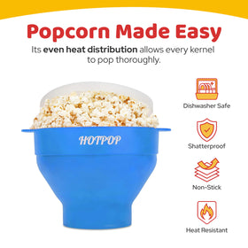 HOTPOP built-in handles ensure safe lifting during popping.