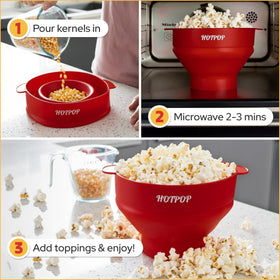 HOTPOP collapsible popper, compact storage ideal for small kitchens.