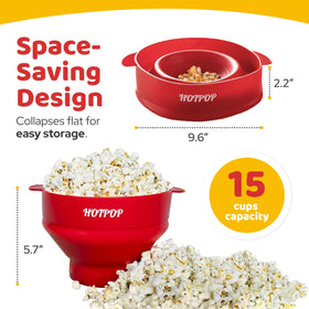 HOTPOP microwave popcorn maker with heat-resistant silicone, durable daily use.