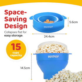 HOTPOP silicone popcorn maker ready for fast, flavorful kernels.