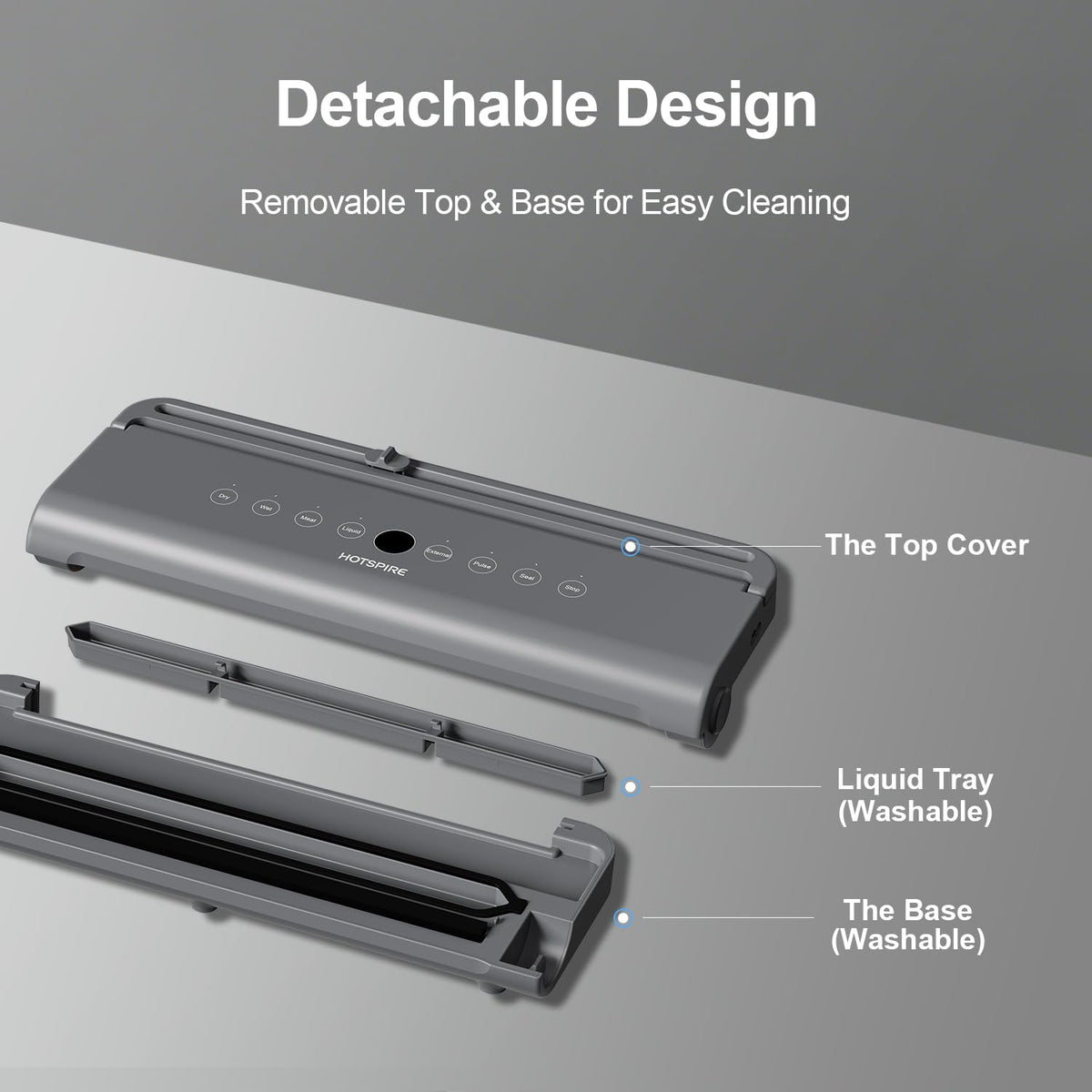 hotsspire one‑touch control with digital display simplifies sealing